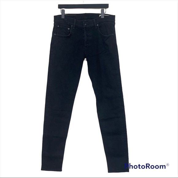 Rag & Bone Standard Issue Fit 1 Skinny Leg Black Jeans Sz 36